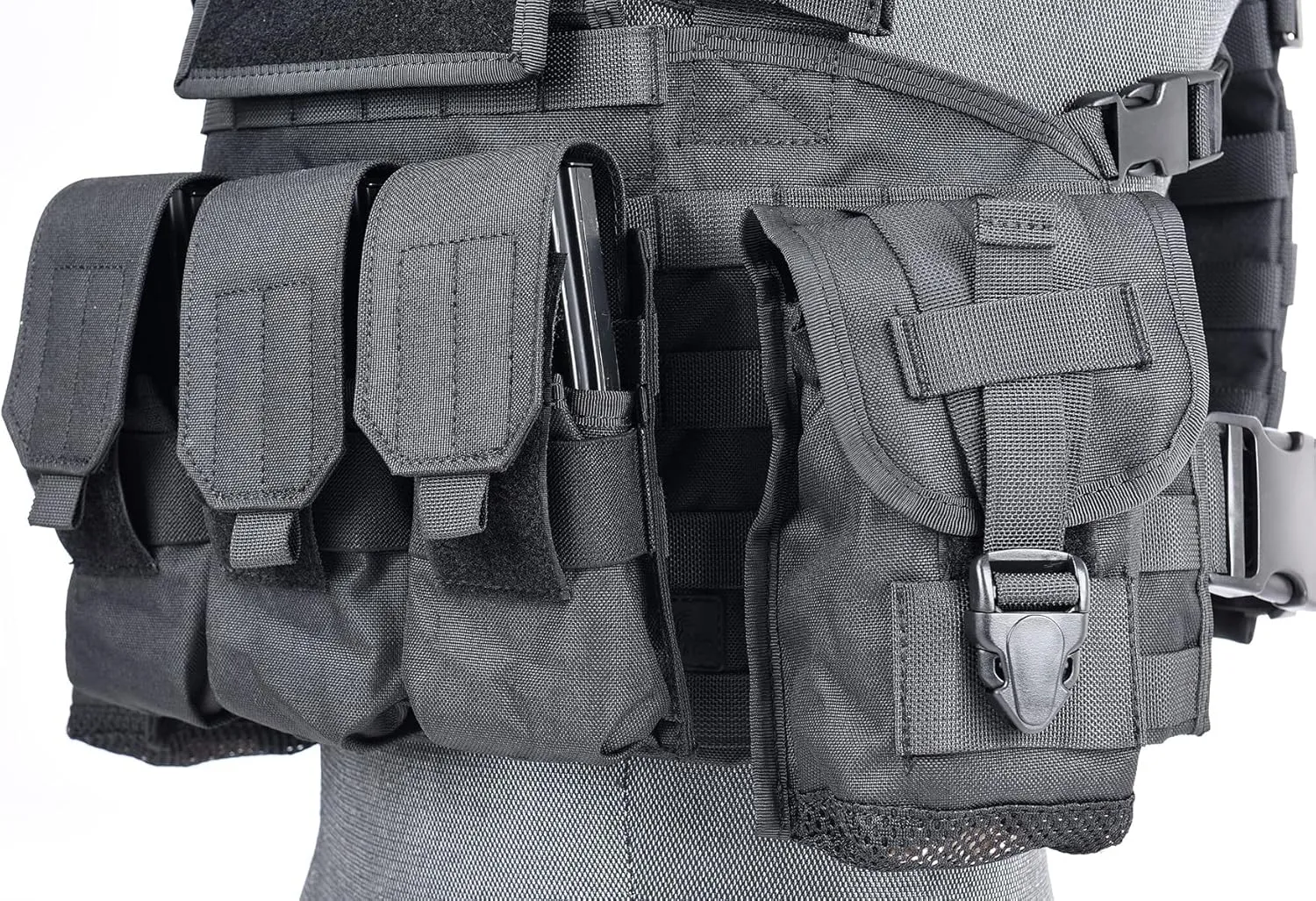 Lancer Tactical Airsoft Paintball Vest M4 M16 MOLLE Modular Chest Rig w/Quick Release Buckles (Small to Extra Large)