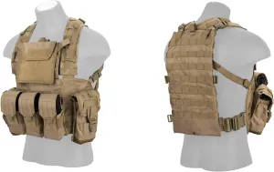 Lancer Tactical Airsoft Paintball Vest M4 M16 MOLLE Modular Chest Rig w/Quick Release Buckles (Small to Extra Large)