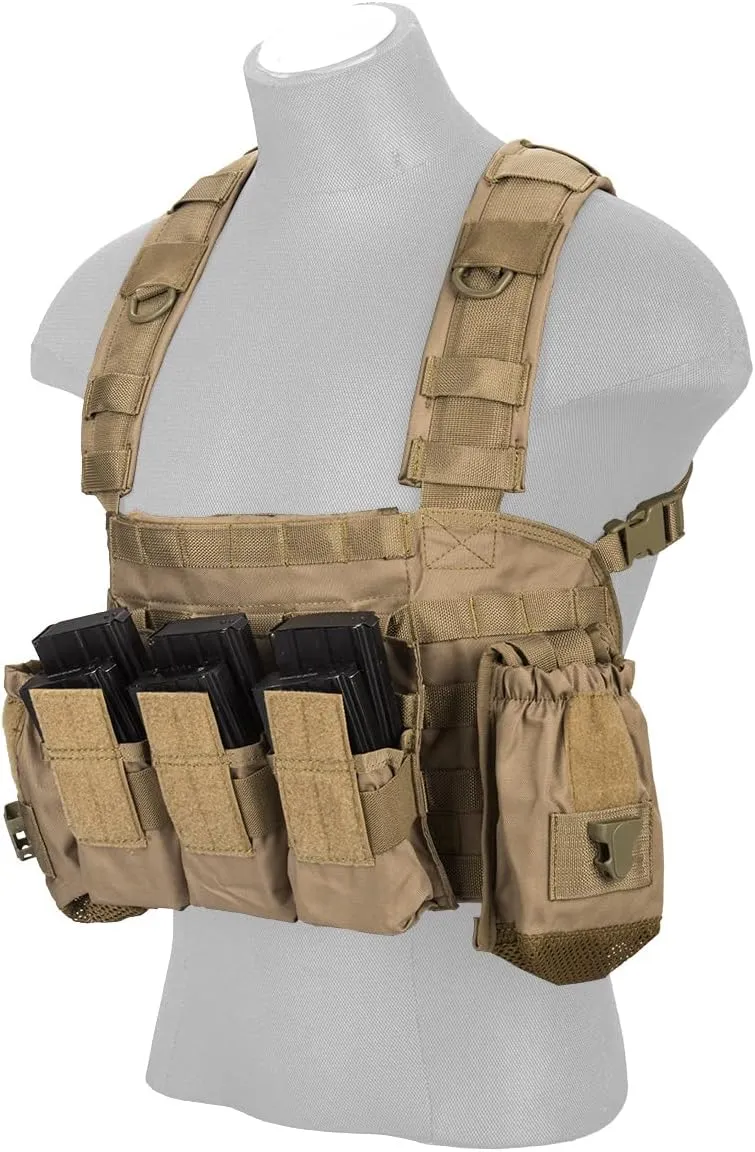 Lancer Tactical Airsoft Paintball Vest M4 M16 MOLLE Modular Chest Rig w/Quick Release Buckles (Small to Extra Large)