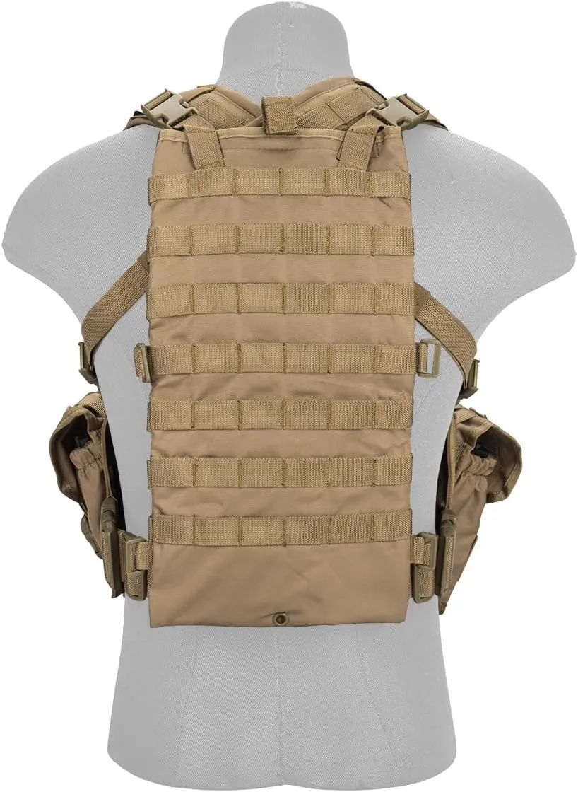 Lancer Tactical Airsoft Paintball Vest M4 M16 MOLLE Modular Chest Rig w/Quick Release Buckles (Small to Extra Large)