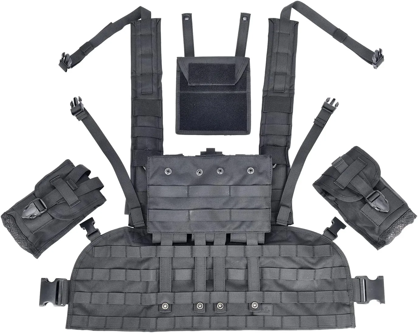 Lancer Tactical Airsoft Paintball Vest M4 M16 MOLLE Modular Chest Rig w/Quick Release Buckles (Small to Extra Large)