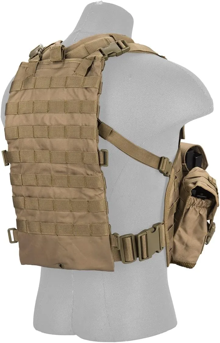 Lancer Tactical Airsoft Paintball Vest M4 M16 MOLLE Modular Chest Rig w/Quick Release Buckles (Small to Extra Large)