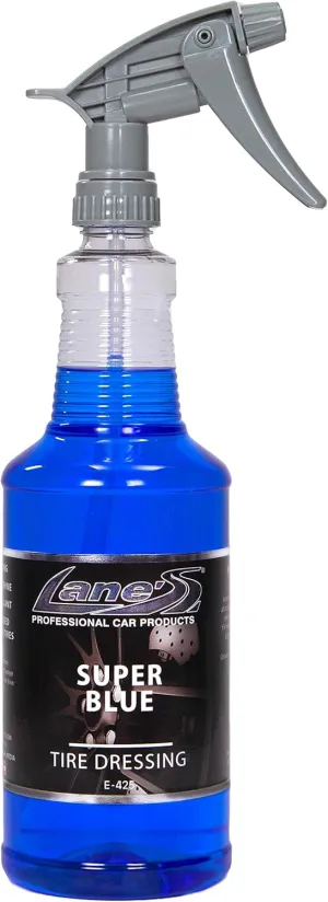 LANE'S Super Blue Tire Dressing Spray | Car Tire Shine Spray | Professional & Long Lasting Tire Cleaner | Best Tire Shine for Glossy Shine | Protection from Cracks & UV Rays | Non-Greasy | 32oz