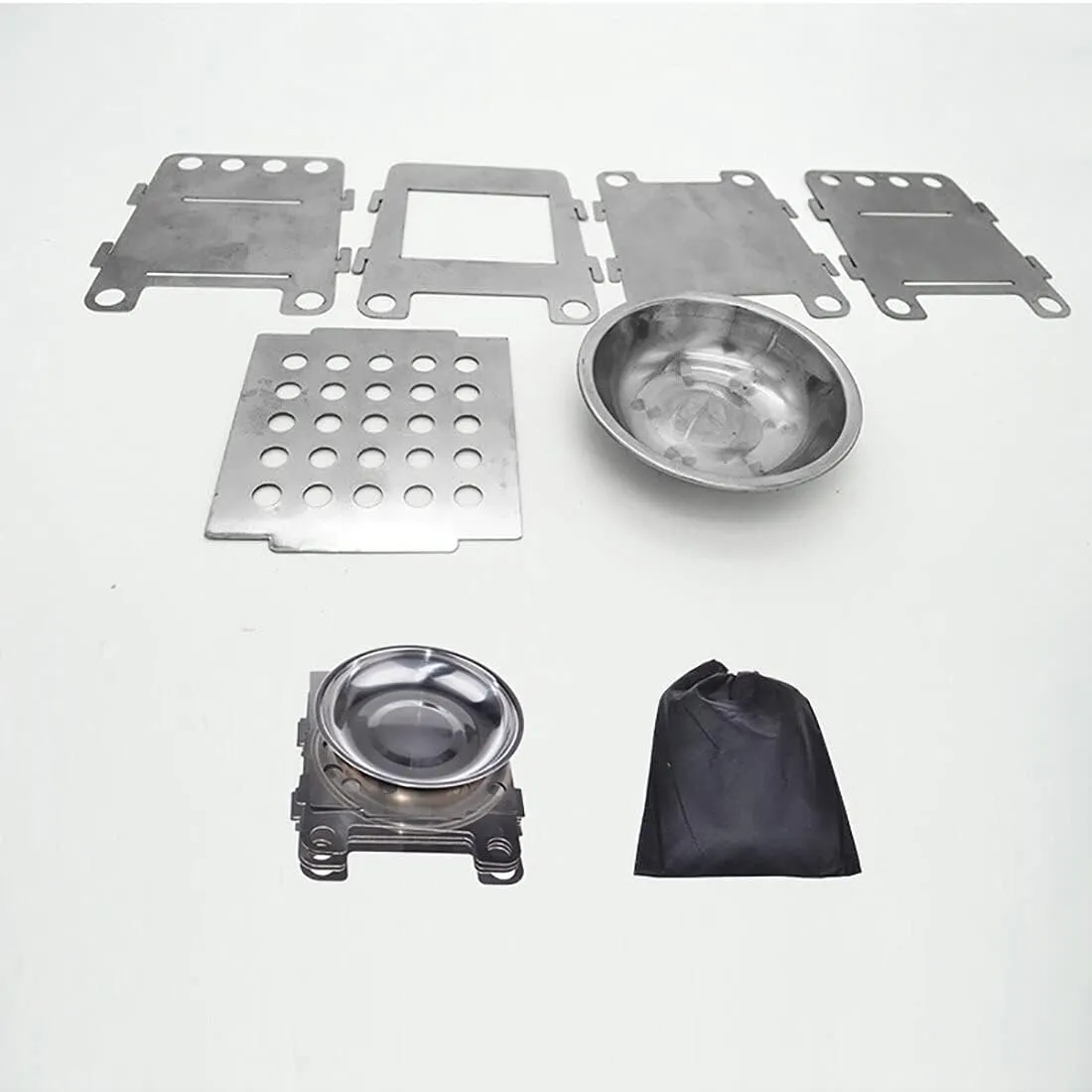 Large Camping Stove,Wood Burning Stove Lightweight Steady Thicken Stainless Steel Trekking Backpacker wiht Carry Bag