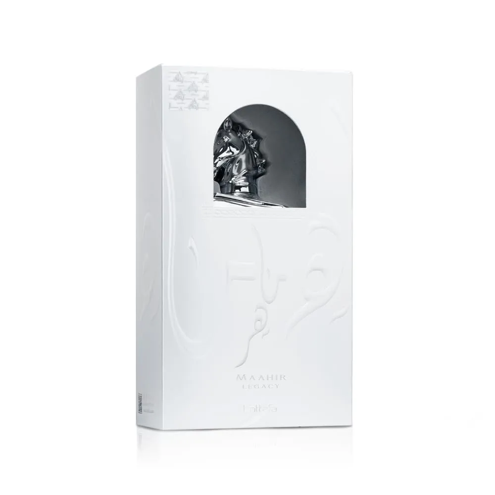 Lattafa Maahir Legacy - Aromatic Spicy, Citrus, Amber Wood - Eau de Parfum Long-Lasting Fragrance for Men, 3.40 Ounce / 100 ml