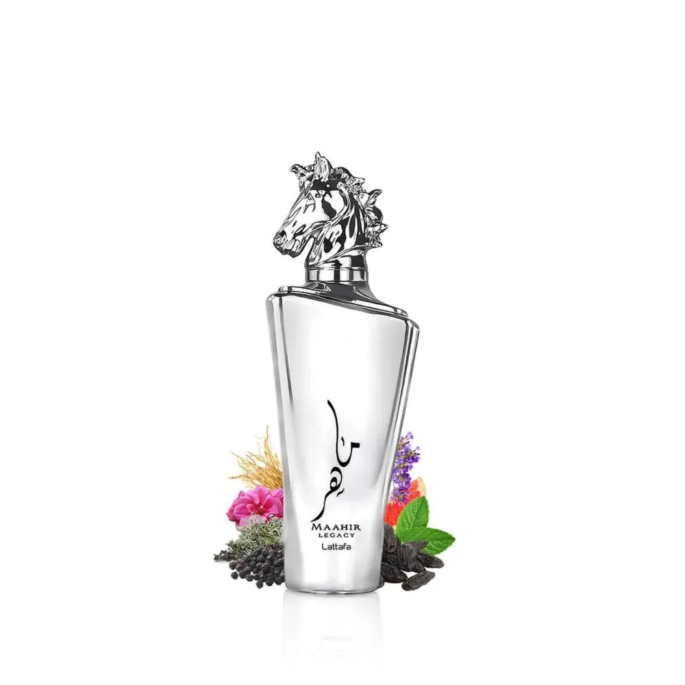 Lattafa Maahir Legacy - Aromatic Spicy, Citrus, Amber Wood - Eau de Parfum Long-Lasting Fragrance for Men, 3.40 Ounce / 100 ml