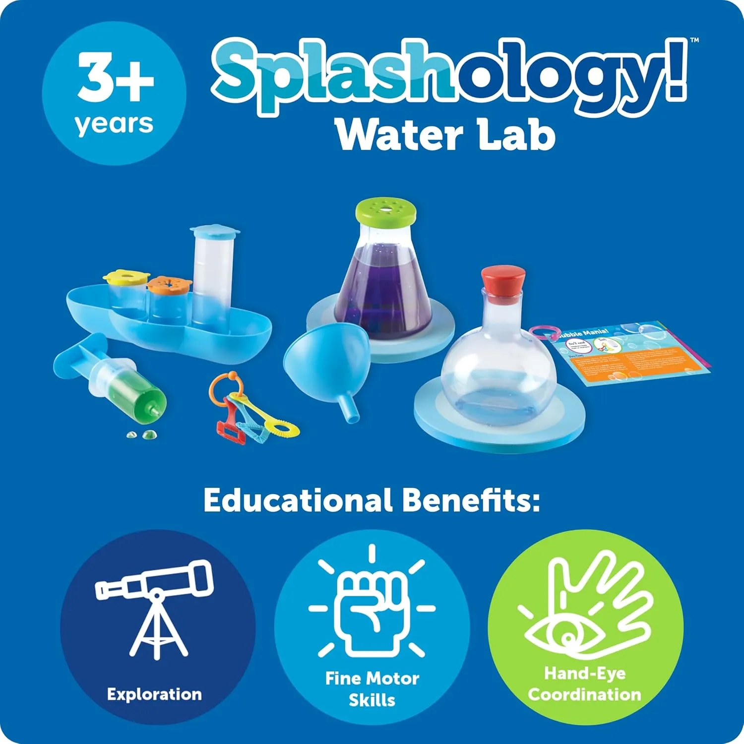 Learning Resources Splashology! Water Lab Science Kit, STEM Playtime, Water Activities, 19 Pieces, Ages 3 