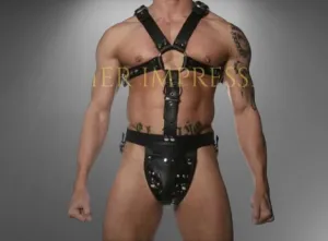 Leather Full Body BDSM Harness with Jockstrap