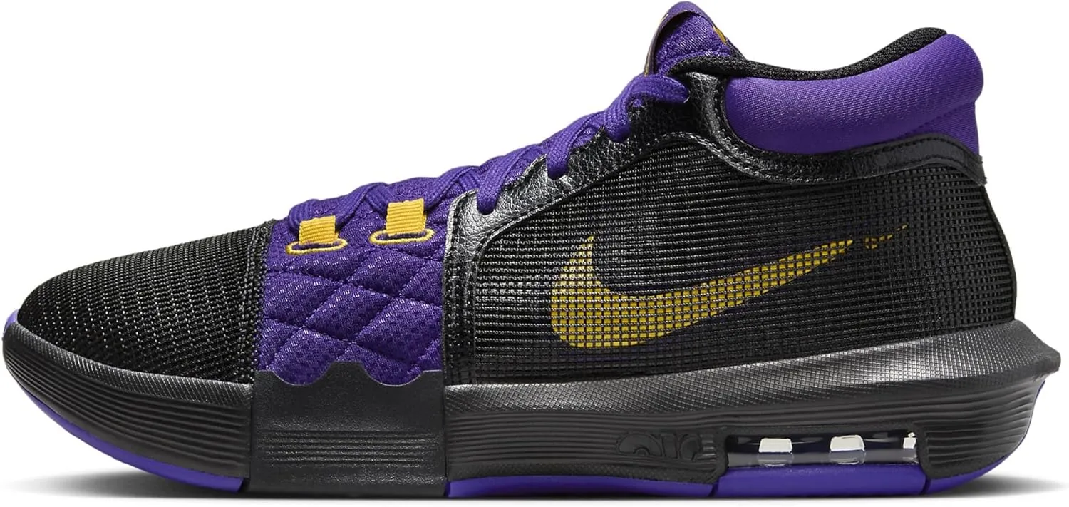 Lebron Witness 8 Basketball Shoes (FB2239-001, Black/Field Purple/University Gold) Size 13