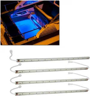 LEDGlow 4pc Blue LED Boat Marine Deck Under Gunnel & Cabin Accent Lighting Kit - 24" Waterproof Light Tubes - Screw Cap Connectors with O-Rings