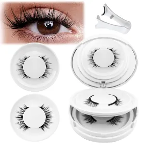 Lefleek Magnetic Lashes,Le Fleek Magnetic lashes,Magnetic Eyelashes with Applicator,Magnetic Eyelashes Natural Look No Glue or Liner Needed(Natural Iris)