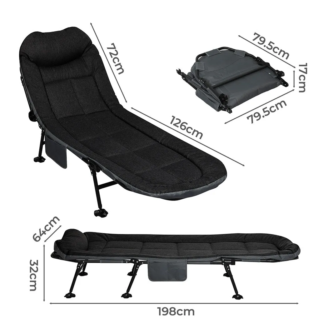Levede Folding Camping Bed Camp Cots Black-QLD_Metro