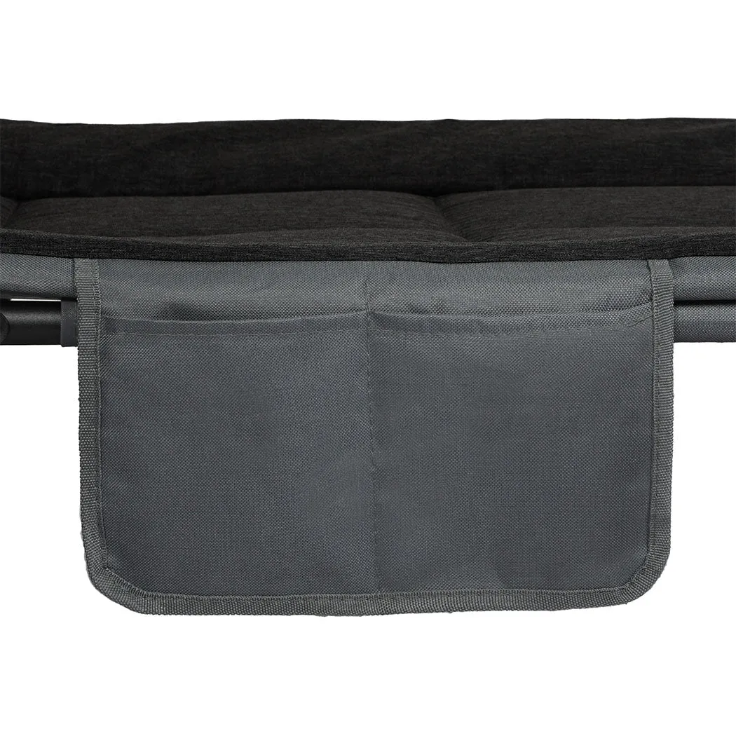 Levede Folding Camping Bed Camp Cots Black-WA_Rural