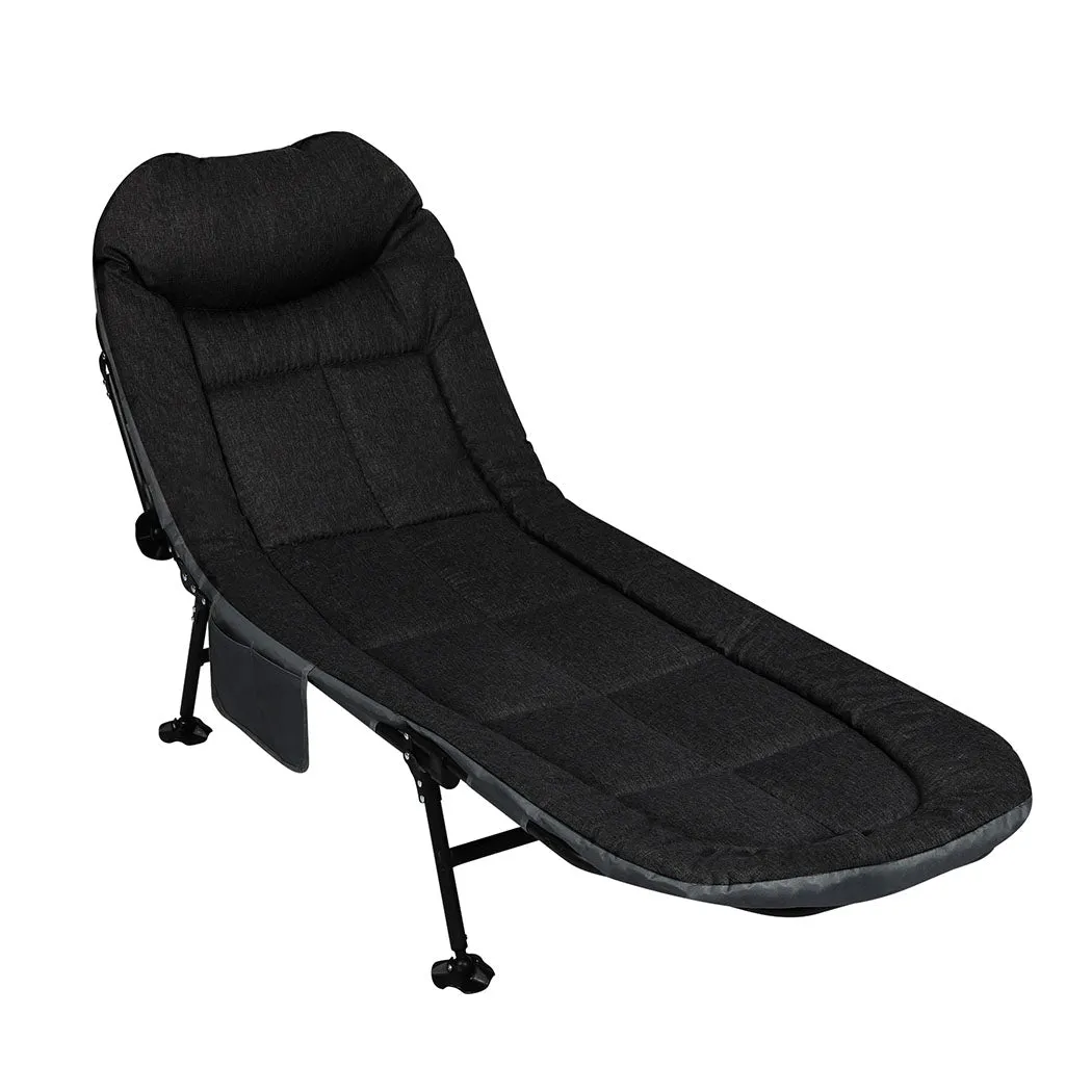 Levede Folding Camping Bed Camp Cots Black-WA_Rural