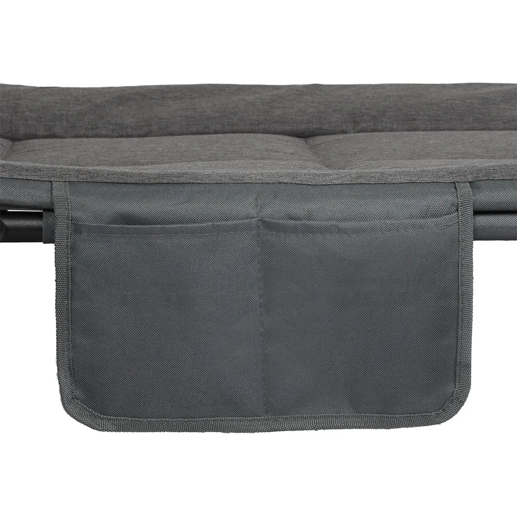 Levede Folding Camping Bed Camp Cots Dark Grey-ACT