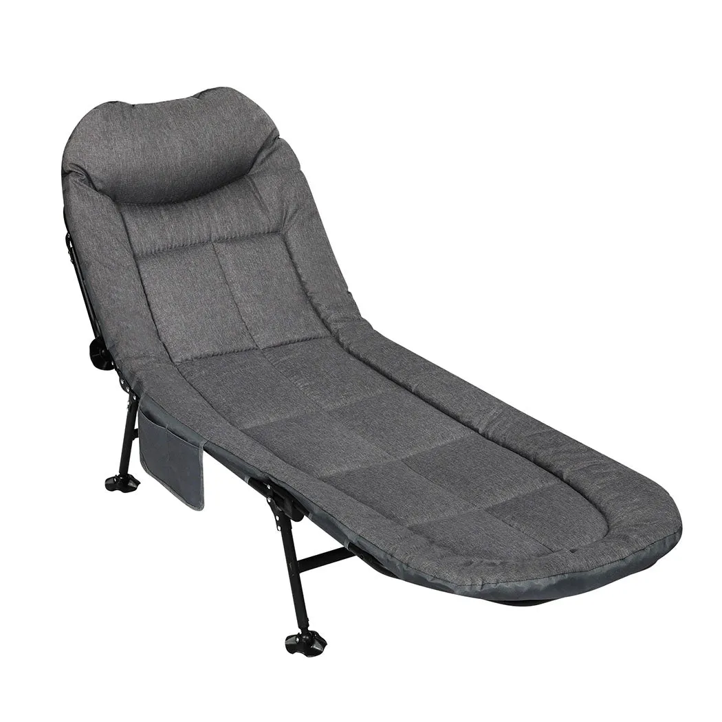 Levede Folding Camping Bed Camp Cots Dark Grey-ACT