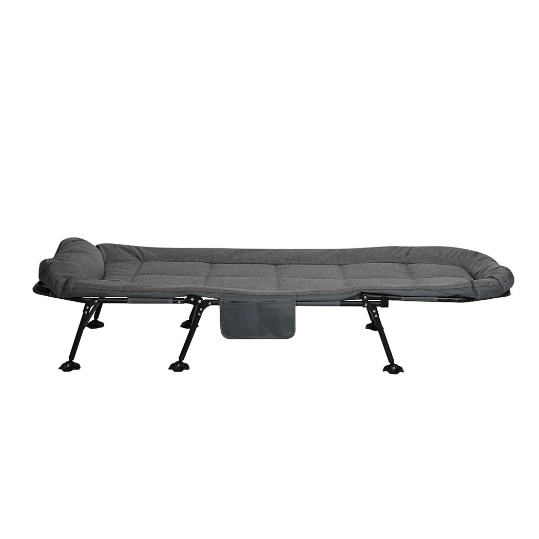Levede Folding Camping Bed Camp Cots Dark Grey-ACT