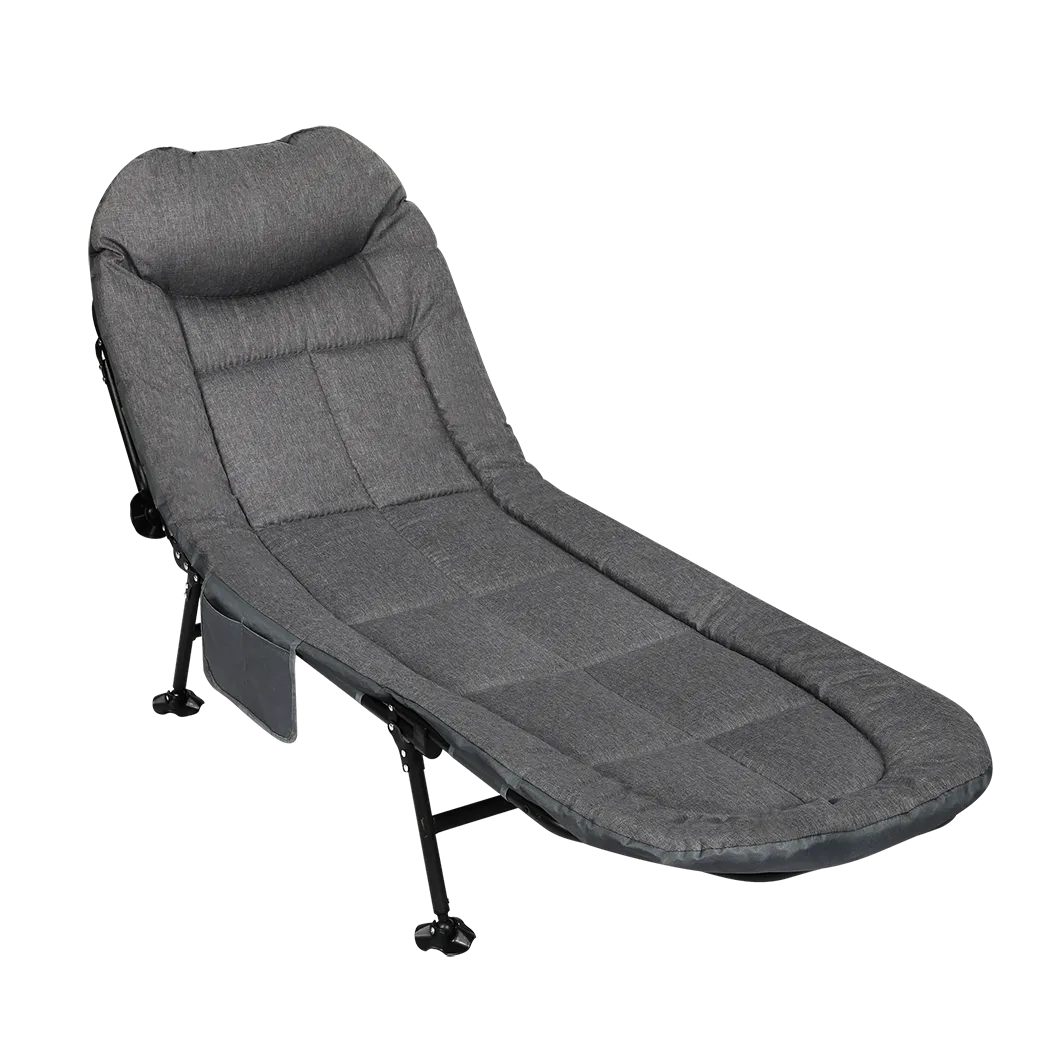 Levede Folding Camping Bed Camp Cots Dark Grey-SA_Metro