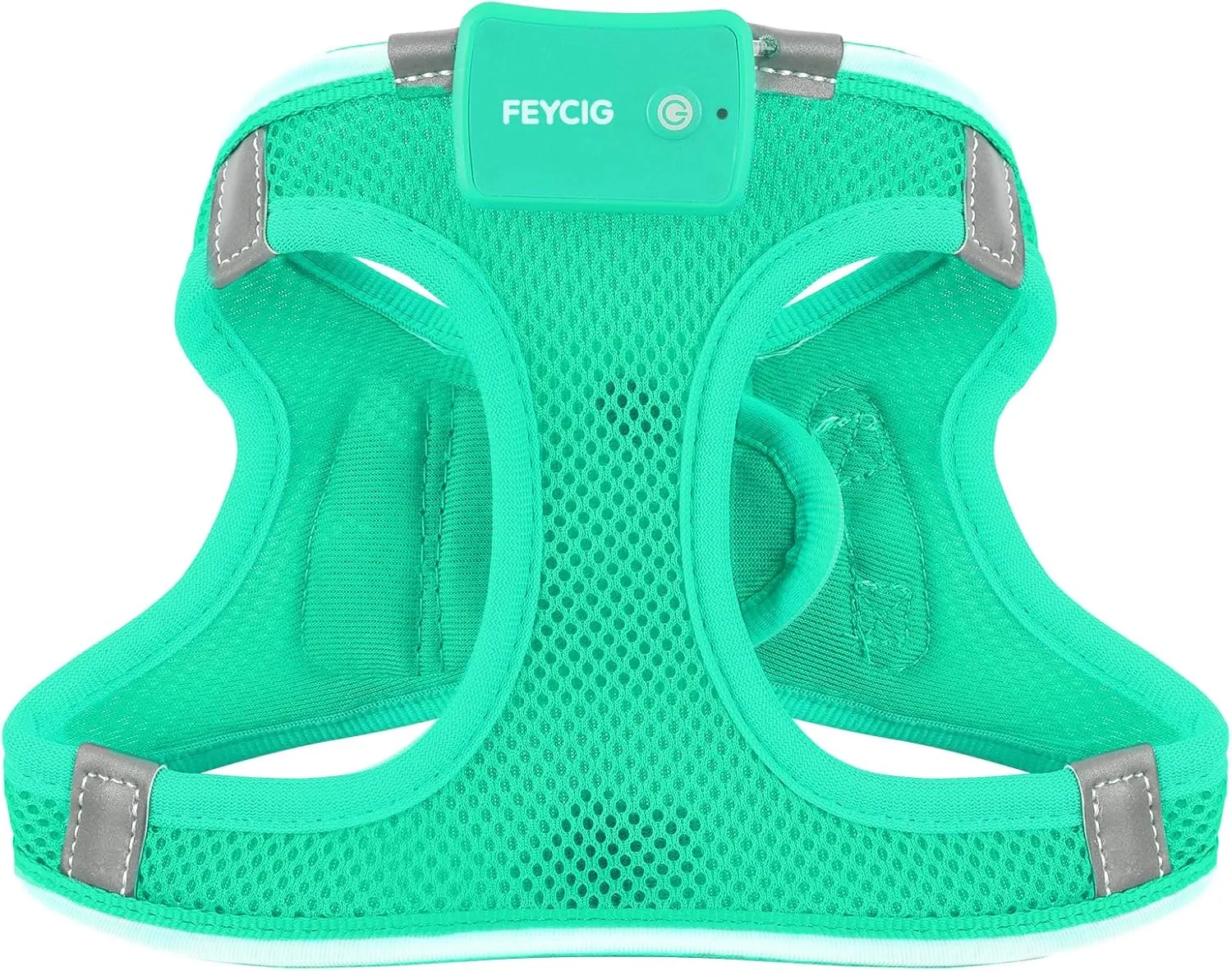 Light Up Dog Harness,Rechargeable LED Dog Harness for Small Medium Large Dogs,Reflective Lighted Safety Vest for Night Walking & Camping,Lightweight & Adjustable,Light Green,S