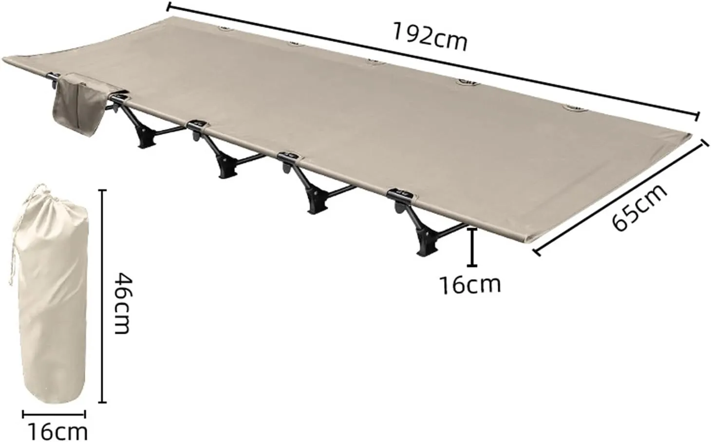 Lightweight Folding Tent Camping Cot Bed, Portable Compact for Outdoor Travel, Hiking, Mountaineering, Lightweight Backpacking,Easy Setup Portable Compact Folding Bed Khaki