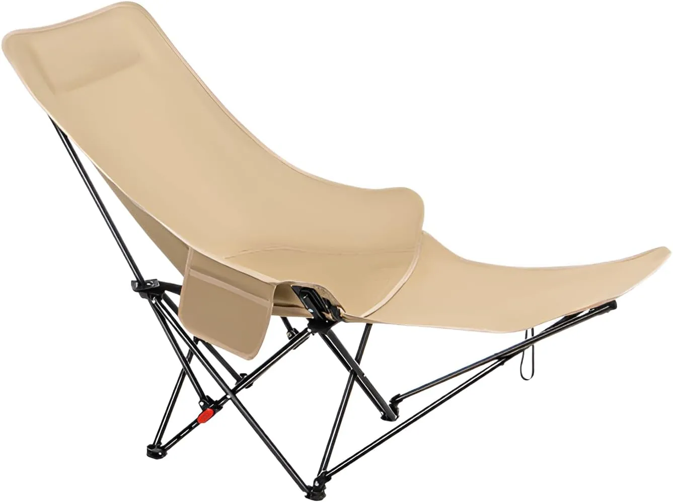 lilaBelle]【Multi-Position Camping Chair Foldable Moon Lounge with Leg, Wide 68cm & Heavy-Duty Frame for Adults/Kids, Perfect for Desert Trips, Beach, Backyard (600D Oxford)