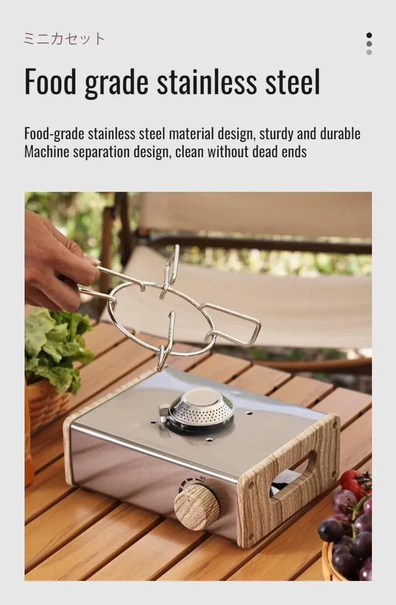 [lilaBelle]【Outdoor Butane Stove】High-Speed Cooking Gas, Wind- Portable Stove for Camping & Backpacking | Lightweight Mini Heater with Safety Lock (for Hikers & Adventurers)