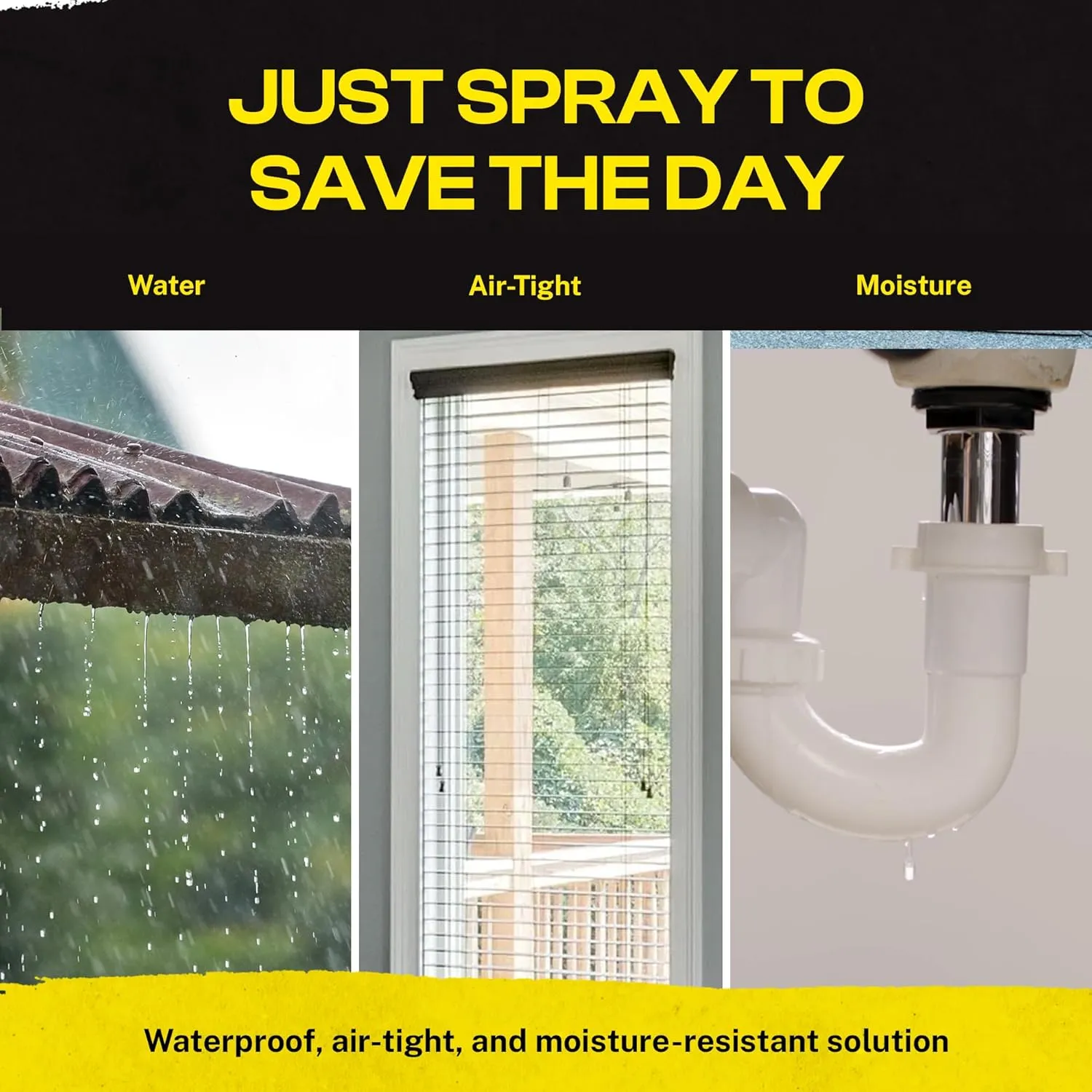 Liquid Sealant Spray 2 Pack, Waterproof Liquid Rubber Spray Prevents Patches and Seals Leaks, Protects Surfaces, Works on Most Materials, Long Lasting, Dries Clear