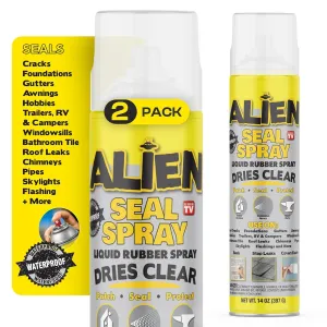 Liquid Sealant Spray 2 Pack, Waterproof Liquid Rubber Spray Prevents Patches and Seals Leaks, Protects Surfaces, Works on Most Materials, Long Lasting, Dries Clear