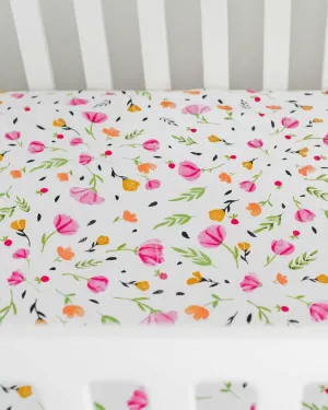Little Unicorn - Cotton Muslin Cot Sheet - Berry & Bloom