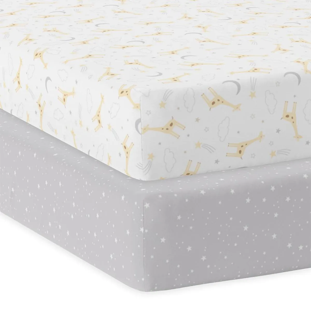Living Textiles Cot Fitted Sheet Jersey - 2 Pack