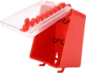 Lockout Tagout Box Kit 8 Hole Key Station Lockout Tagout Lock Box with Transparent Panel,4.72 x 3.86 x 7.09in Portable Safety Group Padlock Box Lockout Tagout Lock Box