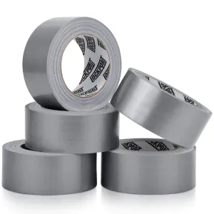 Lockport 5 Pack Duct Tape Heavy Duty - Waterproof, Strong Adhesive Silver Duct Tape Bulk for Indoor Outdoor Repairs, Tear by Hand - 30 Yards x 2 Inch