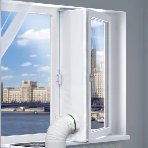 Loviga 500CM (196") Portable AC Window Seal, Casement Window Vent Kit Seal Kit for Portable Air Conditioner Dryer, 100% Sealing Waterproof Easy to Install for Crank Out/Awning/Skylights Window