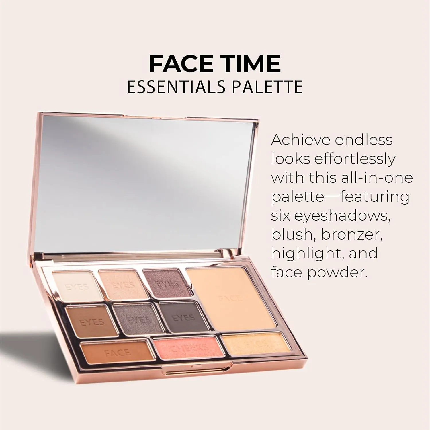 LUMINESS Face Time All In One Makeup Kit - Includes Face Palette, Airbrush Foundation, and Makeup Brush - Long-Wearing, Silky, Soft, Easy to Blend, 3-PC Make Up Set (16 - Light Rich)