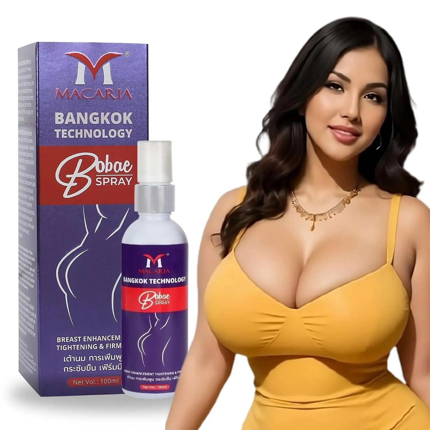 MACARIA Bobae Brazilian breast Spray Oil for fast Growth Bust boobs Enhancement Spray Oil trans