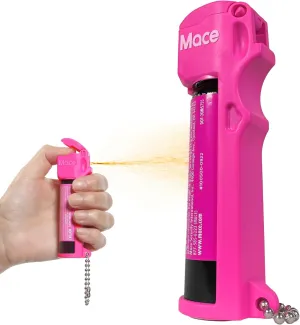 Mace Brand KeyGuard Maximum Strength Pepper Spray (Hot Pink) – Accurate 12’ Powerful Pepper Spray with Flip Top Safety Cap, Leaves UV Dye on Skin – Great for Self-Defense