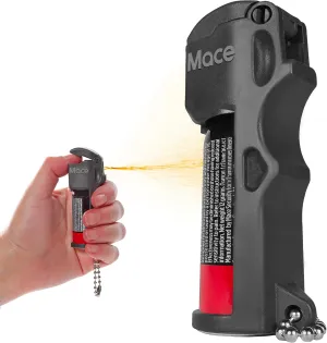 Mace Brand Pocket Model Pepper Spray, 0.39 oz, 10 Feet Range, Max Strength 10% OC Formula, Long Lasting UV Dye, Flip Top Safety Cap, Self Defense Pepper Spray for Women & Men - Black
