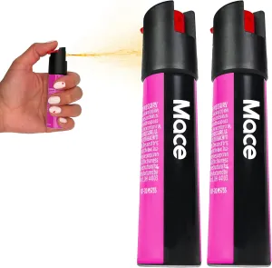 Mace Full Size Twist Lock Pepper Spray, 0.75 oz, 12 Feet Range, Max Strength 10% OC Formula, Long Lasting UV Dye, Leakproof Design, Self Defense Pepper Spray for Women & Men