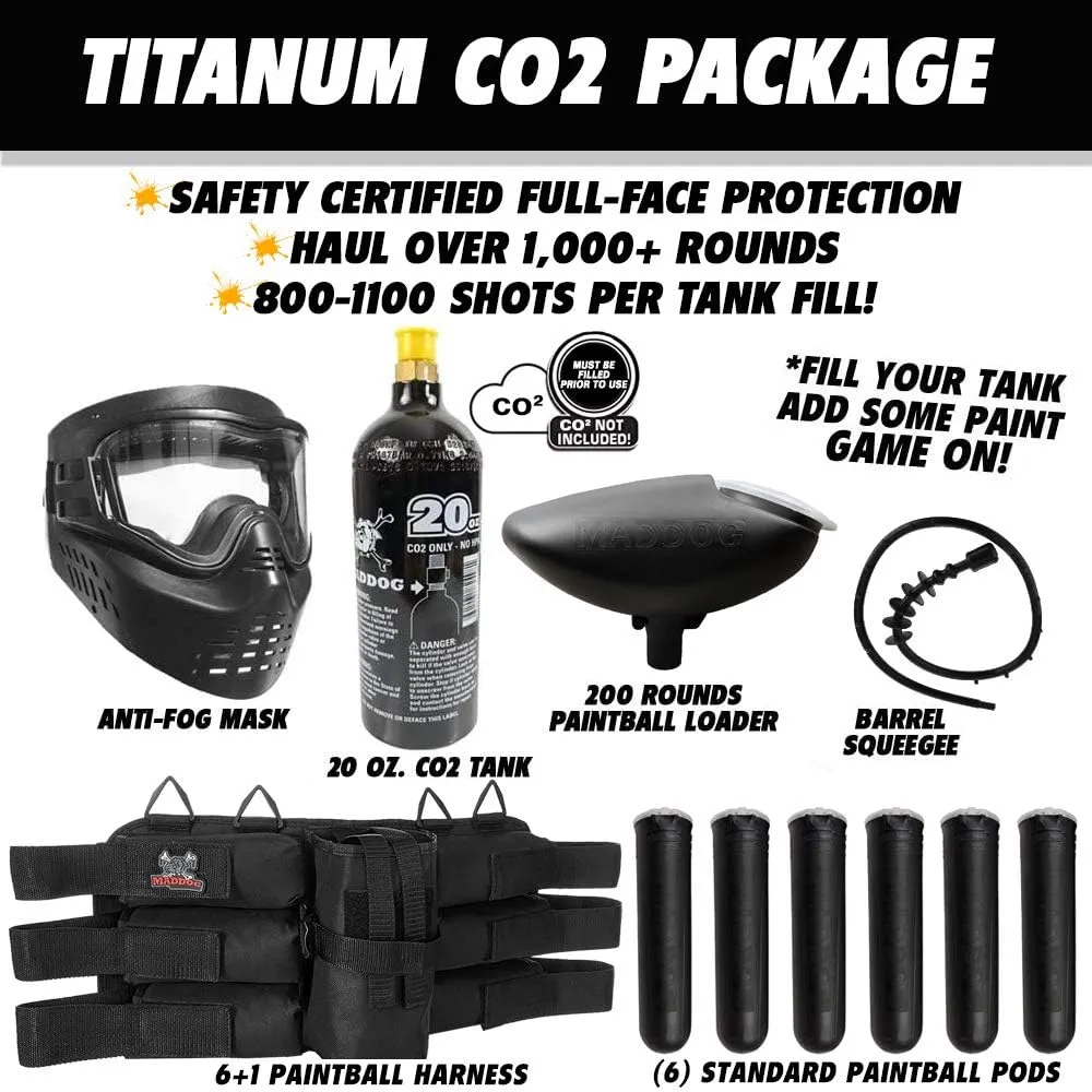 Maddog Tippmann Cronus Basic Titanium Paintball Gun Marker Starter Package