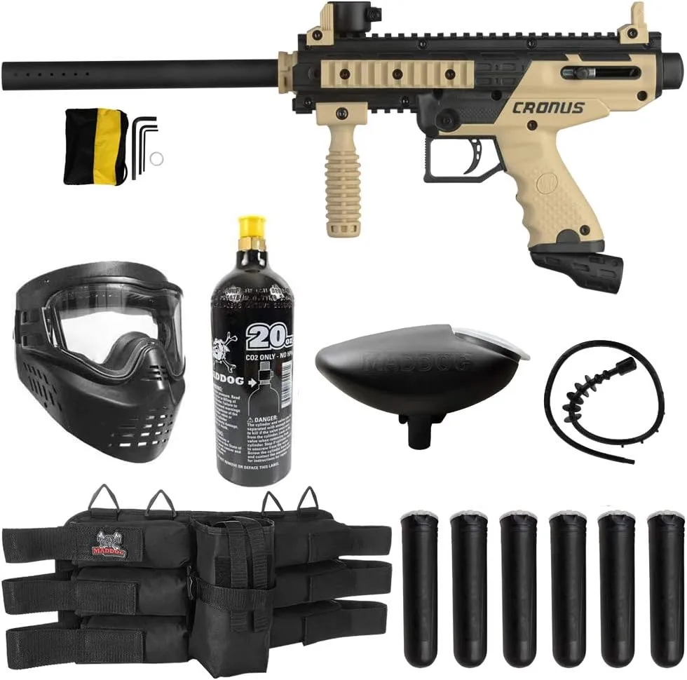 Maddog Tippmann Cronus Basic Titanium Paintball Gun Marker Starter Package