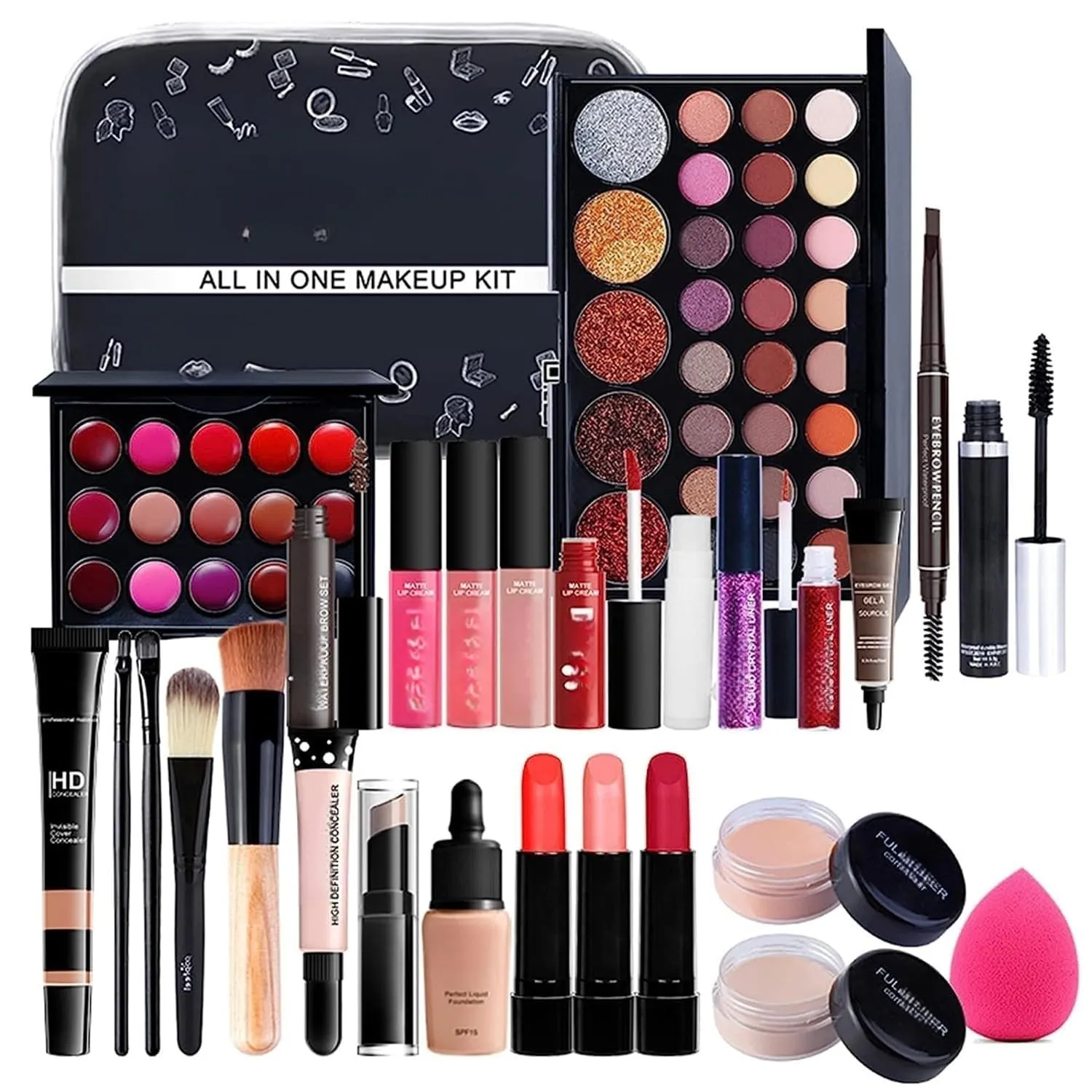 MAEPEOR All In One Makeup Kit 27PCS Makeup Kit for Women Full Kit Multi-Purpose Makeup Set for Beginners or Pros (KIT004)