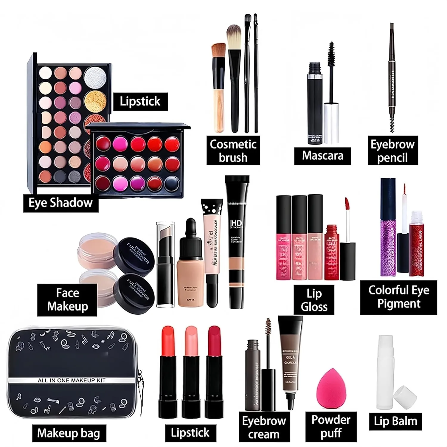 MAEPEOR All In One Makeup Kit 27PCS Makeup Kit for Women Full Kit Multi-Purpose Makeup Set for Beginners or Pros (KIT004)