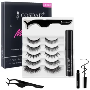 Magnetic Eyelashes with Eyeliner Kit – Reusable 8D & 3D False Lashes with Applicator for a Glamorous Look