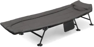 Magshion 80" Folding Camping Cot for Adults up to 250lbs, Portable Camping Bed with Removable Mattress, Carry Bag & Side Pocket, 180° Adjustable Reclining Chair for Home Office Nap (Black, 1 Pack)