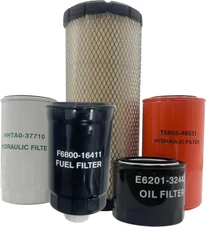 Maintenance Filter Kit Compatible with Kioti CK3510 HST CK4010 HST Compact Tractor, Oil & Fuel & Air & Hydraulic Oil & HST Filter, Replace #E6201-32443 F6800-16411 E7230-11081 HHTA0-37710 T5855-46531