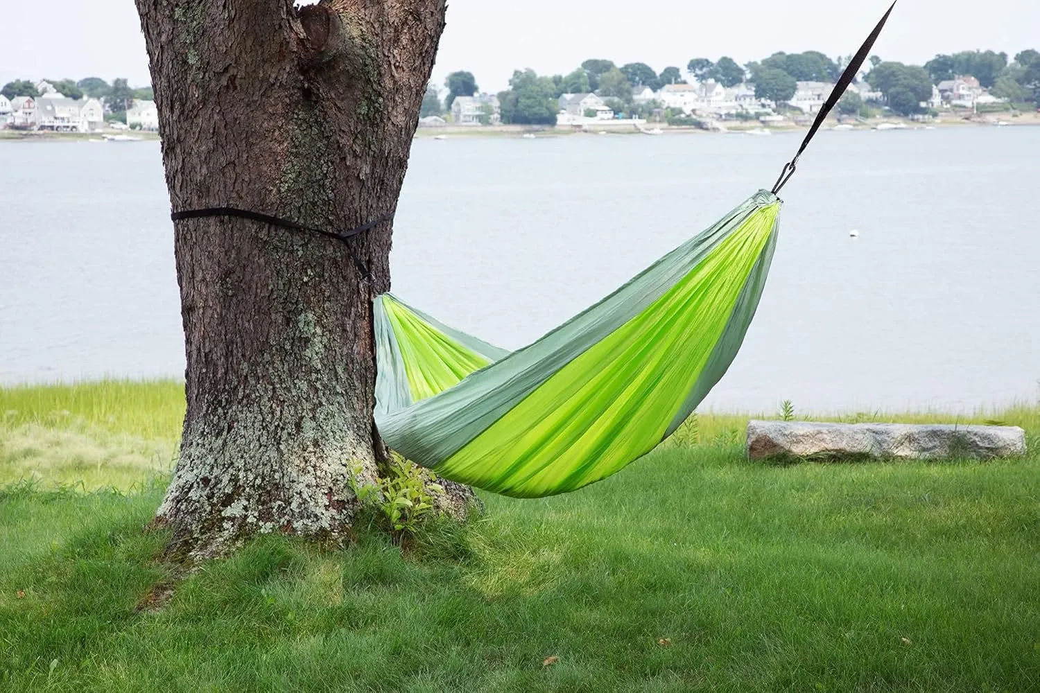 Makena Camping Hammock Set With Storage Bag Double Hammock for Two Outdoor Tree Swing Portable Hammock For Travel Camping Accessories Use Outside Backyard Backpacking Beach Picnic - Colibri Lime