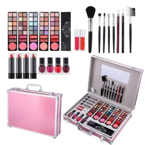 Makeup Set, Cosmetic Kit, Beauty Brushes, Waterproof Eyeshadow Lip Gloss Soft Bristles Vibrant Pigments Multi Color Full Kit for Teen Girls and Beginners, 102.1g