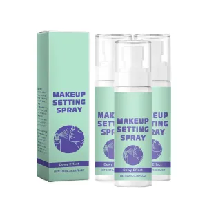 Makeup Setting Spray (3.38 Fl Oz), Dewy Finish Setting Spray for Makeup, Hydrating Makeup Setting Spray for Long Lasting Glow, Dewy Look Setting Spray for All Skin Types (3pcs)