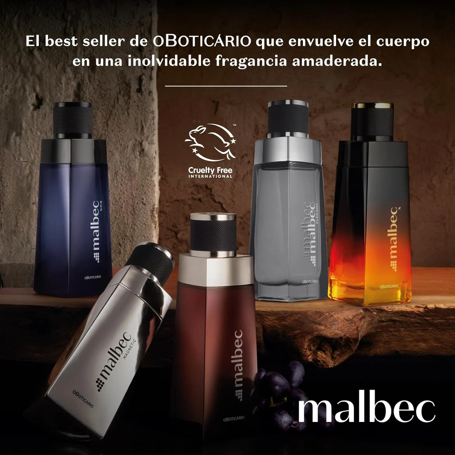 Malbec Vert Eau de Toilette By O Boticário, Cologne For Men, Long Lasting Men's Fragrance, French Oak Barrel-Aged Red Wine & Woody Fresh Scent, 3.4 Ounce