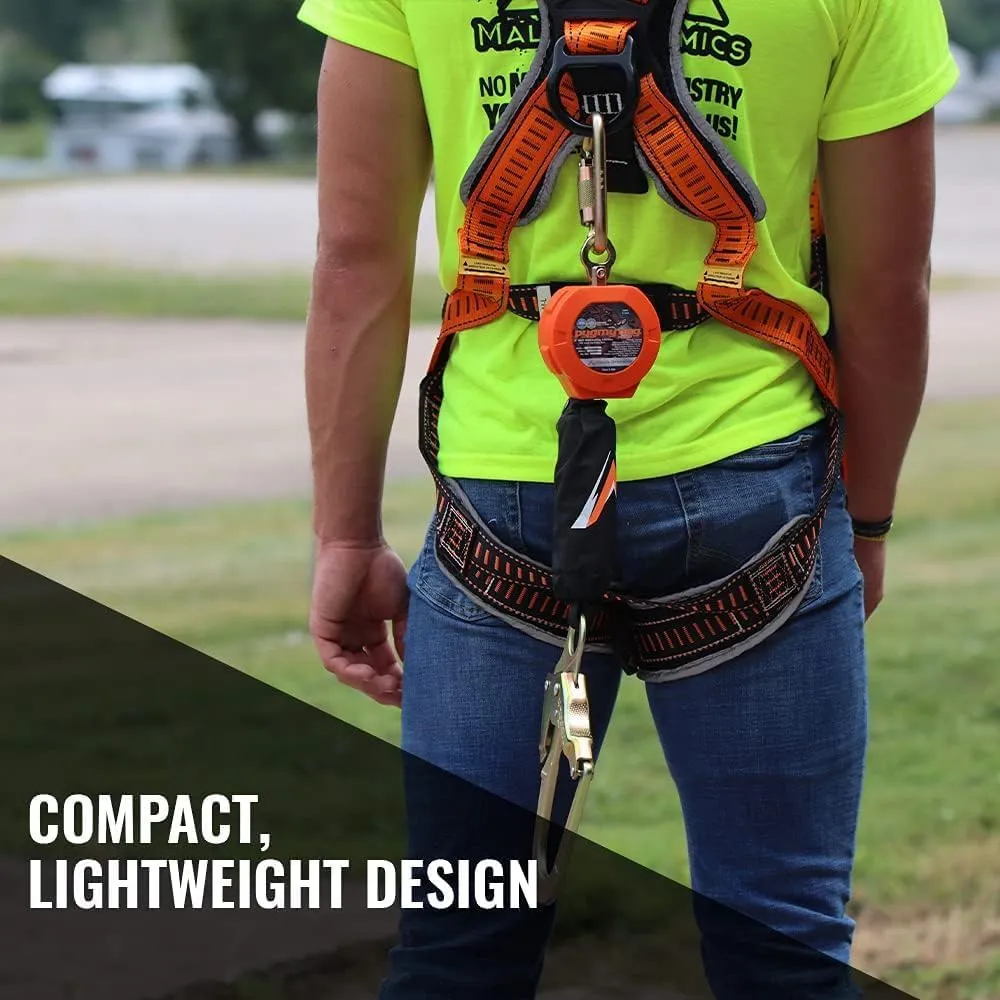 Malta Dynamics Pygmy Hog Web Self Retracting Lifeline – Fall Protection Retractable Safety Lanyard with Connector Kit and Rebar Hook, OSHA Compliant & ANSI Compliant (11 Foot Dual Kit)